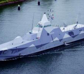 Schwedische Korvette der Visby-Klasse.