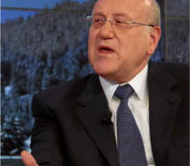 Nadschib Mikati, Unternehmer sowie bereits zum dritten Mal Ministerpräsident. Seine neue Regierung ist seit dem 10. September im Amt. Dieses Foto wurde am WEF 2013 aufgenommen.