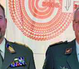 (vlnr.) Dr. med. Stephan Schoeps, Präsident DGWMP, ObstA Prof. Dr. Arnold Suda, Präsident ÖGWMPh, Div Andreas Stettbacher, Ofaz, Oberstlt Marcel Bundi, Präsident SGOS.