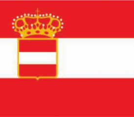 Die Flagge der Kriegsmarine der k. und k. Monarchie (Heeresgeschichtliches Museum, Wien – HGM).