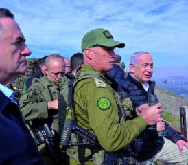 Hermon. Verteidigungsminister Katz, Frontkommandant Gordin, Premier Netanyahu.