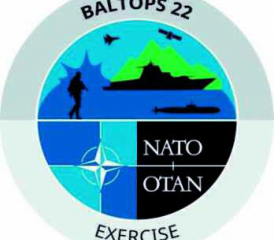 Das Logo der grossen Marineübung BALTOPS 22 in der Ostsee.