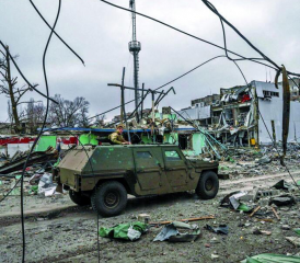 Das Aufklärungsfahrzeug Eagle I in Awdiiwka.
