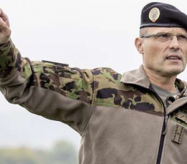 Br René Baumann, Kdt LVb FU,in der RS-Schlussübung «COMPOSITO».