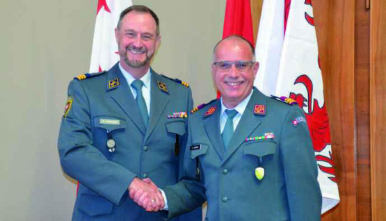 Präsidium-Übergabe von Oberst Daniel Bosshard ZH zu Oberst Gregor Kramer TG.