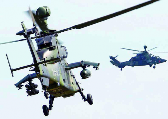 In der Bundeswehr verfügen alle drei Teilstreitkräfte über eigene Lufteinheiten. Hier im Bild: ein Eurocopter Tiger der Heeresflieger.