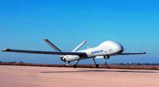 Hermes 900 beim take off.