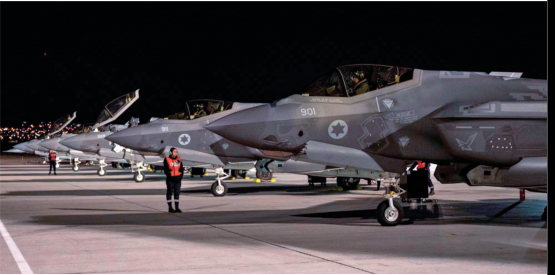 Israelische F-35I Adir in Reih und Glied. Israelische Quellen messen dem Adir im Krieg enorme Bedeutung bei. Bilder: IDF